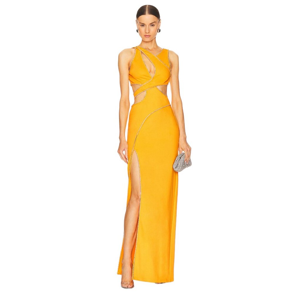YAURA Zuwa Dress in Yellow Size UK 8, US Size S